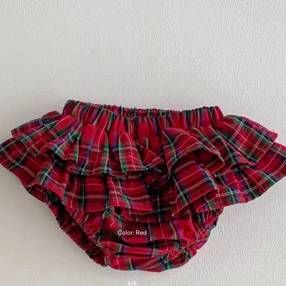 New Plaid Ruffle Bloomers for Kids 0-6 months